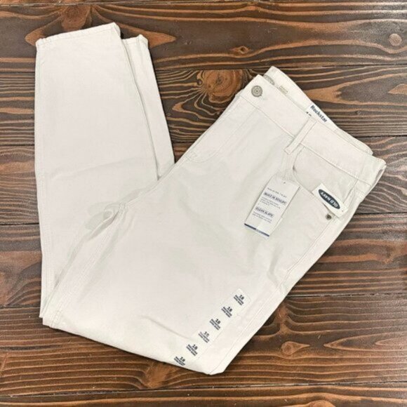 5/$20 NEW 18 Women's Old Navy White Rockstar Super Skinny Clean-Slate Jeans - Picture 3 of 5